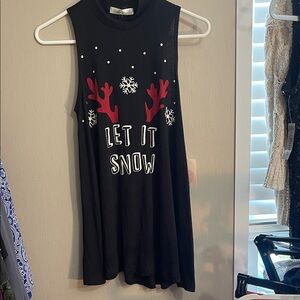 Let is snow NWT gage boutique tunic reindeer Christmas top small